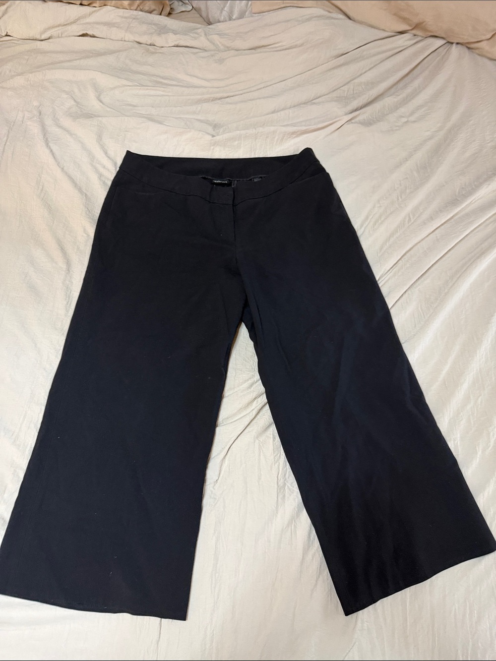 Lane Bryant Black Wide-Leg Crop Pants